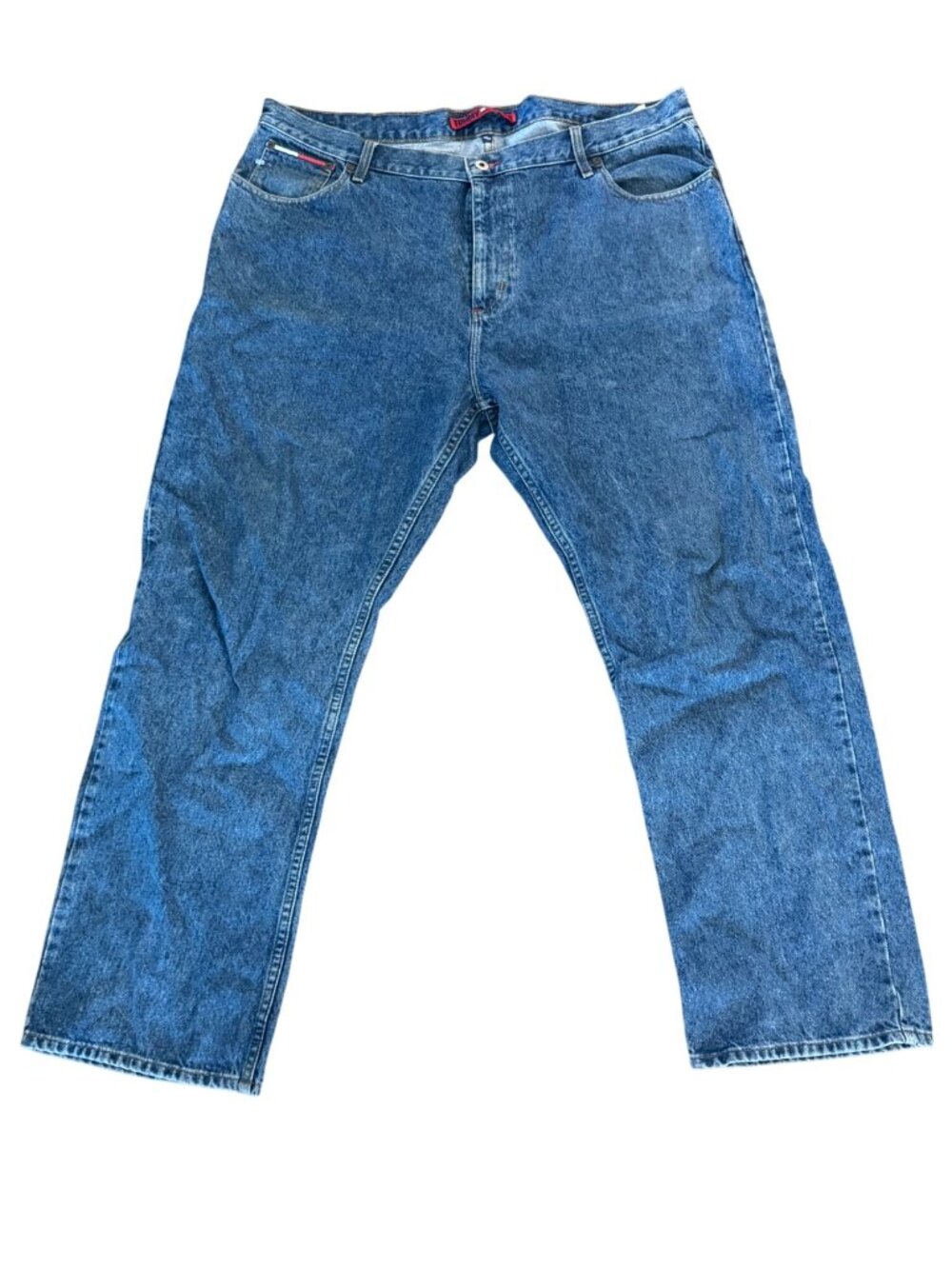 Vintage Tommy Jeans Mens Blue Denim Relaxed Fit Jeans Size 42x32 100% Cotton Str